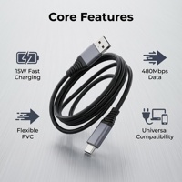 Kabel Data Premium USB-A USB-C Anti-Putus Tahan Lama Pengisian Cepat 3A Pabrik Asli untuk Power Bank 480Mbps Logo Kustom OEM