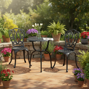 Juego de Muebles de Patio Portátiles de Aluminio Fundido de 3 Piezas, Modernos, para Jardín, Venta al Por Mayor - Product Image 1