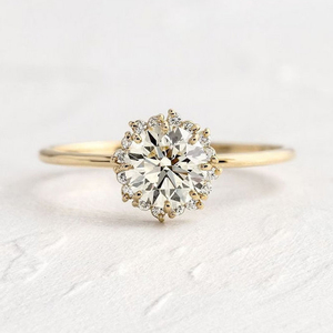 Anillo de Boda de Oro Blanco de 9k/10k/14k/18k con Diamante Cultivado en Laboratorio - Product Image 1