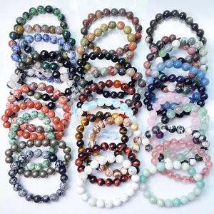 Braccialetto di perline di cristallo di chakra lucidato naturale 8 mm 7 bracciale di cristallo di occhio di <span class=keywords><strong>tigre</strong></span> ametista di quarzo rosa - Product Image 1