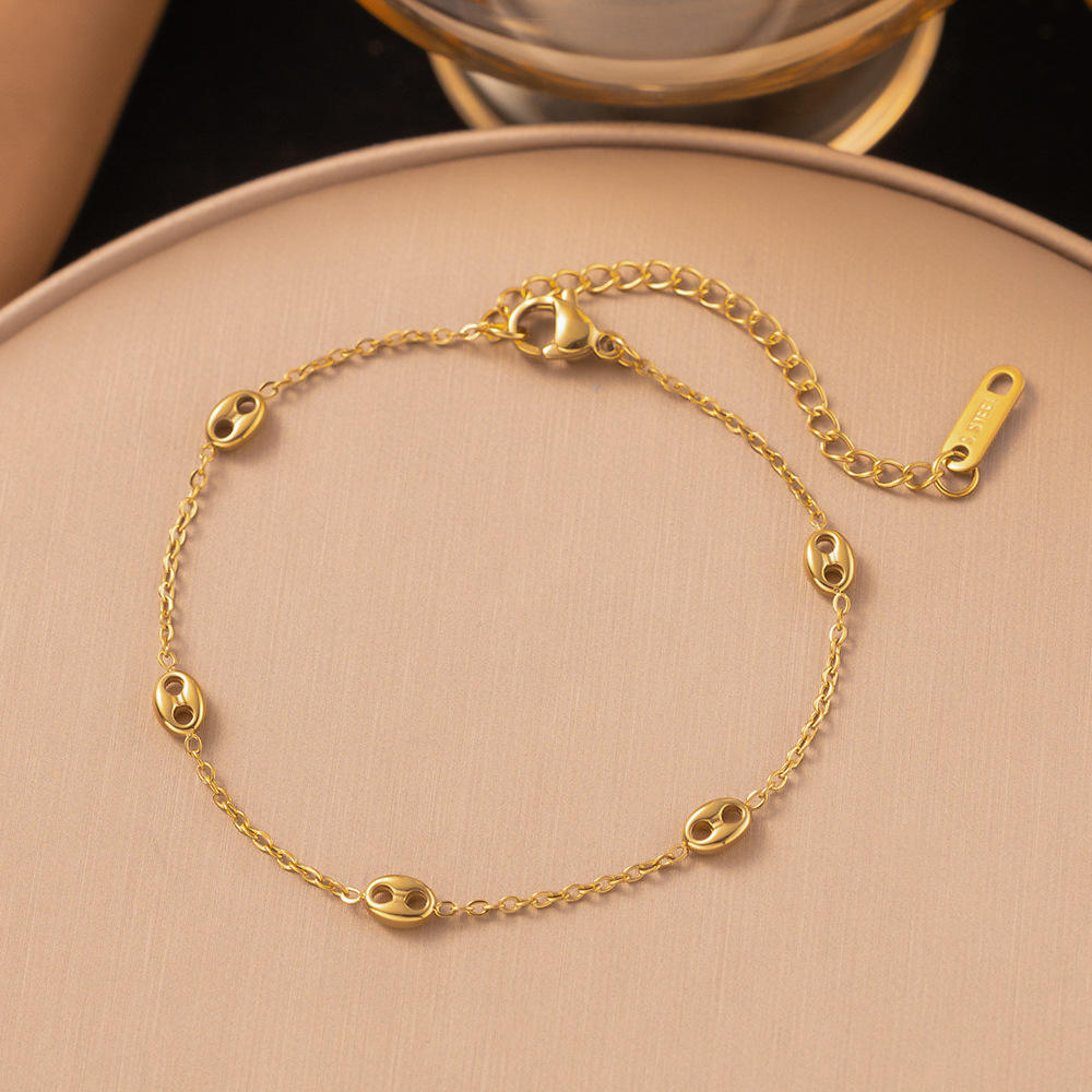 [sle74] pig nose bracelet gold