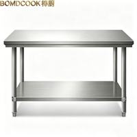 Groothandel Commerciële Vierpotige Voedselbereidingswerktafel 304 201 RVS Voorbereidingsblad voor Restaurant