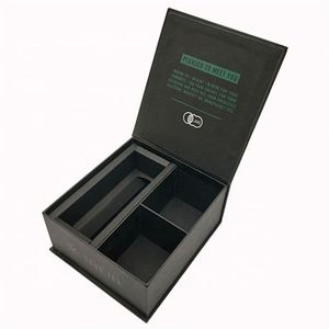 กล่องชามัทฉะกล่องของขวัญแม่เหล็กสีดำพร้อมการ์ดปั๊มเงินโลโก้กล่องเครื่องสำอางสำหรับบรรจุดูแลผิวซัพพลายเออร์จีน - Product Image 6