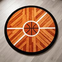 Tapis tufté sur le thème du basketball pour garçons, design terrain de sport, tapis en peluche doux pour chambre d'adolescent, salle de jeux, décoration intérieure
