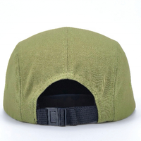 Casquette de camping en sergé de coton de haute qualité personnalisée avec logo brodé ou patch en caoutchouc PVC, chapeau de randonnée à 5 panneaux avec patch tissé