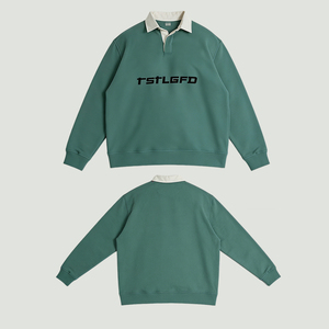 Camiseta Polo de Manga Larga para Hombre, Algodón Puro de Alta Calidad, Hombros Caídos, Estilo Rugby, Certificación GOTS, OEM, Etiqueta Privada Personalizada - Product Image 2