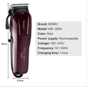 Máy cắt tóc maquinas cortar pelo Điện kemei <span class=keywords><strong>KM</strong></span> <span class=keywords><strong>2600</strong></span> tóc tông đơ có thể sạc lại chuyên nghiệp kemei tóc Clipper - Product Image 3