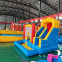 Château gonflable classique 3,5x3,5m avec toboggan et trampoline intégrés