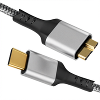Câble USB-C Micro-B blindé tressé 5 Gbps 0,5M-2M pour charge rapide et transfert de données SSD/HDD externe MacBook iPad Ordinateur portable