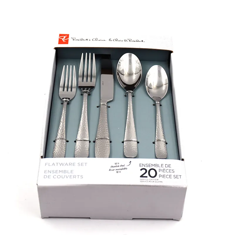 Factory price silver inox 304 wedding restaurant silverware knife spoon and fork stainless steel cutlery set