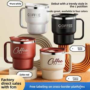 Mug à café isotherme double paroi en acier inoxydable 304, anti-brûlure, antidérapant, portable, double usage, cadeau créatif, pour extérieur et lait - Product Image 2