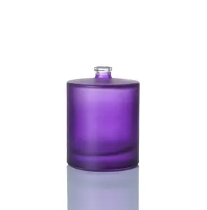 Individuelles superklares zylindrisches Glas Kosmetikflaschen 30 ml 50 ml 100 ml Lavender lila Nebel Parfüm-Glasflasche