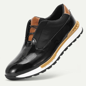Genuine Leather Men's Lace-up Boat Shoes <b>Round</b> Toe <b>Cushioned</b> EVA Midsole Rubber Outsole All Seasons - Product Image 2