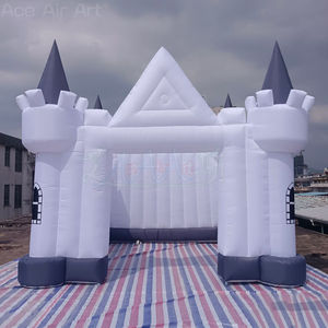 Modèle <span class=keywords><strong>de</strong></span> maison extérieure sans toit en plein air, <span class=keywords><strong>petit</strong></span> <span class=keywords><strong>château</strong></span> gonflable blanc personnalisé avec ventilateur pour enfants, fête, exposition - Product Image 6