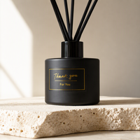 Bouteille diffuseur de parfum en verre blanc de luxe LZ 100 ml, bouteille diffuseur vide personnalisée en gros, 100 ml et 250 ml, noir mat