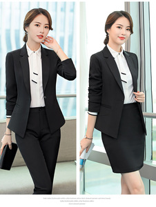 Nanchang Xihui Navy <strong>Blazer</strong> <strong>Buttons</strong> Woman Ladies 3 Piece Suits Office - Product Image 3