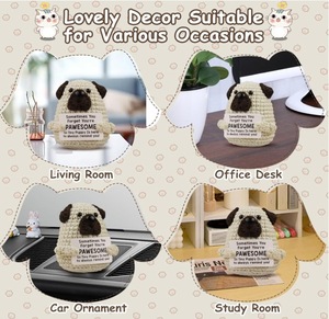 Crochet năng lượng tích cực thẻ đan hỗ trợ cảm xúc dễ thương Crochet động vật dệt kim tích cực con chó búp bê cho thai sản đồ chơi tốt nhất cho - Product Image 5