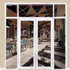 Puerta de vidrio antirrobo de aleación de aluminio comercial similar <span class=keywords><strong>a</strong></span> la de KFC y McDonald's en la entrada de una tienda - Product Image 2