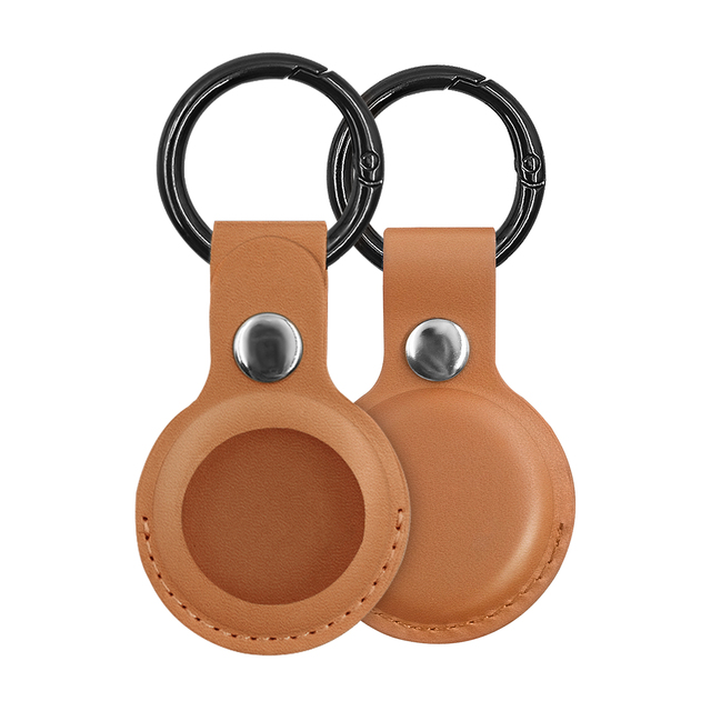 Best Selling Pu Leather Waterproof Keychain Holder case Belt Strap case for apple air Tag
