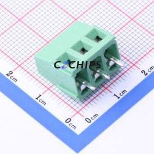 DB128V-5.08-3P-GN-S Screw Terminal Block Through hole Component (THT),P=5.08mm Connector 1x3P 5.08mm Green Through Hole - Product Image 1