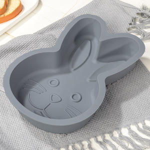 Lindo para conejo molde de pastel de silicona <span class=keywords><strong>Jumbo</strong></span> Bunny molde de goma de Chocolate rompible para hornear para el día de Pascua fiesta gigante postre de goma - Product Image 2