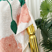 Robes Kaftan pour Femmes, Robes Moomoo pour Femmes avec Foulard Assorti, Robe de Maison Moo Moo Grande Taille à Imprimé Feuillage Entrelacé