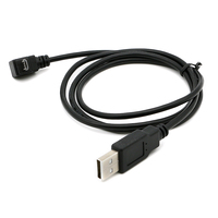 Cable de Carga y Sincronización de Datos USB Mini de Fábrica OEM, con Rotación de 180 Grados en Ángulo Recto, PVC Negro/Blanco, 4C/2C, CE, RHOS, para Computadora