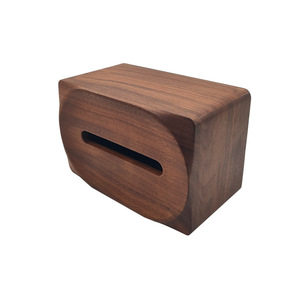 Boîte à mouchoirs en bois de noyer noir sur mesure, style chinois rétro haut de gamme, rangement pratique pour le salon. - Product Image 1