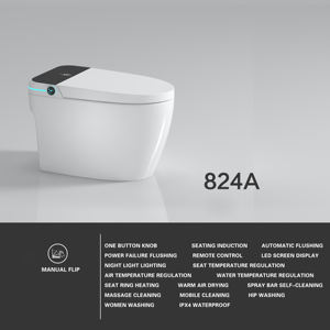 <span class=keywords><strong>WC</strong></span> intelligent artistique allongé avec couvercle à ouverture/fermeture automatique, bidet à eau chaude instantanée, chasse d'eau puissante et télécommande - Product Image 3
