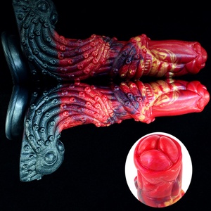 Huge Animal <b>Dildo</b> Color Silicone Penis with Suction Cup Fantasy <b>Dildo</b> Masturbation Anal Knot Toy - Product Image 2