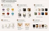 Bougie parfumée en cire de soja de luxe sur mesure en gros, décoration de parfum d'ambiance personnalisée pour la maison, boîte cadeau en verre avec couvercle en métal, Noël