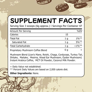 Café aux champignons à prix de gros avec mélange exclusif de champignons, soutien immunitaire, santé cérébrale et énergie - Product Image 2