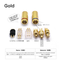 Colokan Earphone lapis emas pria, untuk Headphone lubang konektor 4.5mm 2 pin