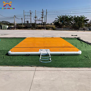 Plateforme flottante gonflable robuste pour piscine, <span class=keywords><strong>coussin</strong></span> flottant gonflable, plateforme standard flottante avec échelle - Product Image 1