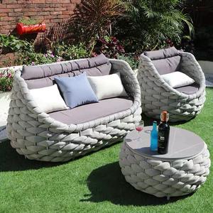 Ensemble de canapés d'extérieur modernes pour salon, jardin, terrasse, meubles de jardin, coussin en tissu imperméable, corde, cour, hôtel - Product Image 4
