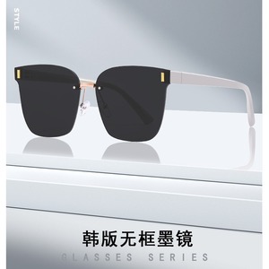 แว่นกันแดดไร้กรอบสำหรับผู้หญิง เลนส์ PC ป้องกันรังสียูวี 400 กรอบสีดำ รุ่นที่ 3 แว่นกันแดดระดับไฮเอนด์สำหรับฤดูร้อน - Product Image 1