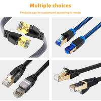 Kabel Ethernet komputer konektor 30AWG RJ45, jaringan Lan kabel 1m 2m 3m kucing 8