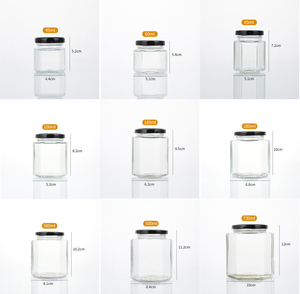 Nhà Máy Bán Buôn Lục Giác Lọ Thủy Tinh 45Ml 60Ml 85Ml 100Ml 180Ml 280Ml 380Ml <span class=keywords><strong>500Ml</strong></span> 730Ml Glass Mật Ong <span class=keywords><strong>Jar</strong></span> Với Nắp - Product Image 2