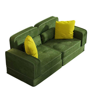 Juego de Sofá Cama de Compresión al Vacío Verde, Venta al por Mayor de Fábrica, Tela Esquinera, Relleno de Esponja, Sin Estructura - Product Image 6