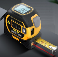 Pengukur jarak Laser Digital 3 In 1, pita pengukur Laser dengan pita pengukur 5m