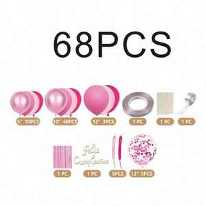 Ensemble de ballons décoratifs, décoration de fête élégante rose, 5-7 ans, montage facile - Product Image 6