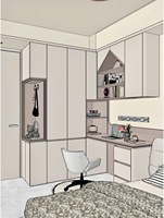 Armoire de chambre d'enfant, placard personnalisé pour enfants avec bureau et rangement, meubles en bois massif pour chambre de fille ou de garçon