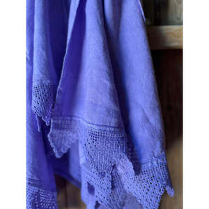 Paire de serviettes en chanvre en dentelle au crochet fait main, tissu durable à texture naturelle - Product Image 2