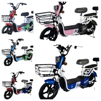 Vélo électrique basique 350W très populaire pour étudiants, batterie plomb-acide 48V 12Ah, moteur sans balais à assistance au pédalage, contrôleur électronique longue portée