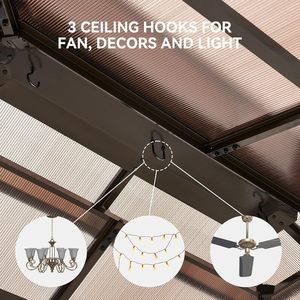 Nướng <span class=keywords><strong>gazebo</strong></span> 8x5 nhôm BBQ <span class=keywords><strong>gazebo</strong></span> với đôi Polycarbonate đầu, nướng tán hardtop với kệ cho bãi cỏ, Patio, vườn - Product Image 4