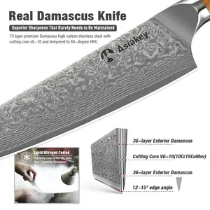 Alabama Professional Asian Chef Set In Damascus Carbon AUS10 Steel Chef's Kitchen Japanese Knives