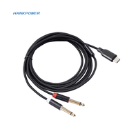 USB-C zu Dual 6,35mm 1/4 Zoll Stereo Splitter Y Kabel 2 in 1 Typ C bis 6,35 MM TS Audio kabel