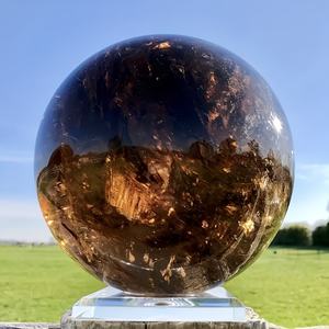 Venta al por Mayor de Bolas de Cristal Ahumado Transparentes de 8-8.5cm, Cristal de Brujería Gris, Objetos Decorativos de Feng Shui para el Hogar - Product Image 1