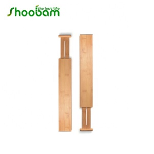 Organiseurs de tiroirs extensibles en <span class=keywords><strong>bambou</strong></span> réglables avec ressort, séparateurs de 17 à 22 pouces avec inserts, séparateur d'ustensiles de cuisine et de couverts - Product Image 2