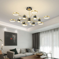 Lustre moderne nordique en fer JACKSUN, luminaire de plafond contemporain pour salon, chambre à coucher, restaurant, LED à intensité variable, pour toute la maison